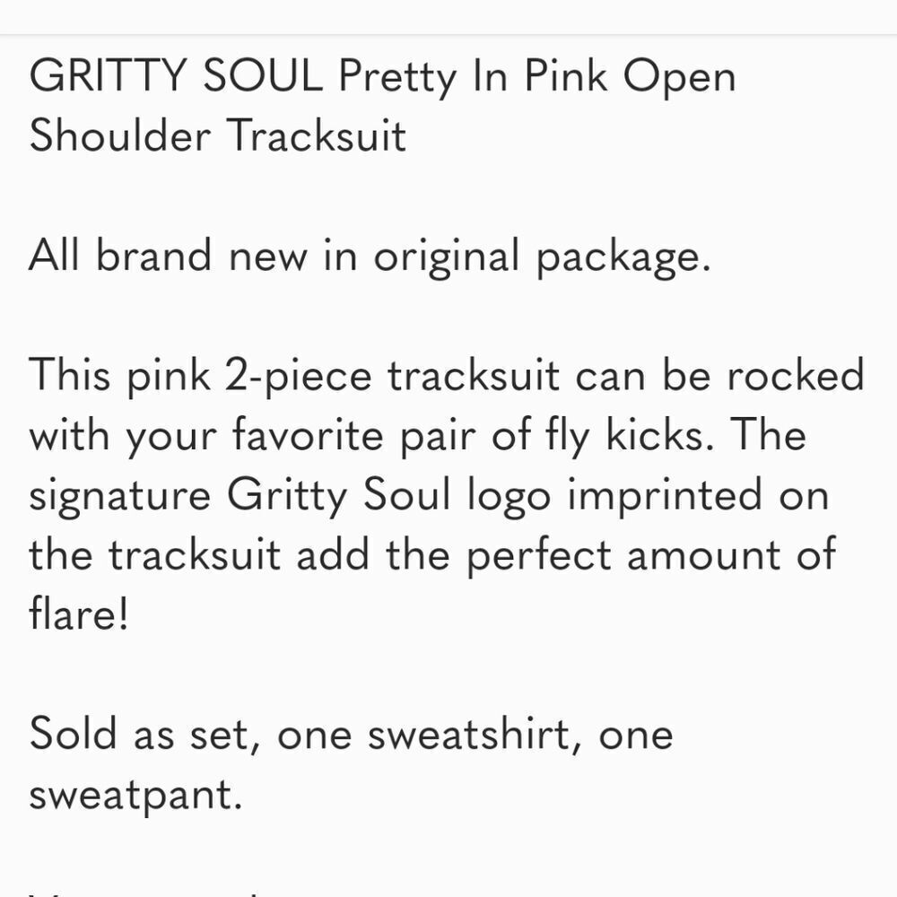 GRITTY SOUL Pretty In Pink Open Shoulder Tracksuit - Picture 10 of 11